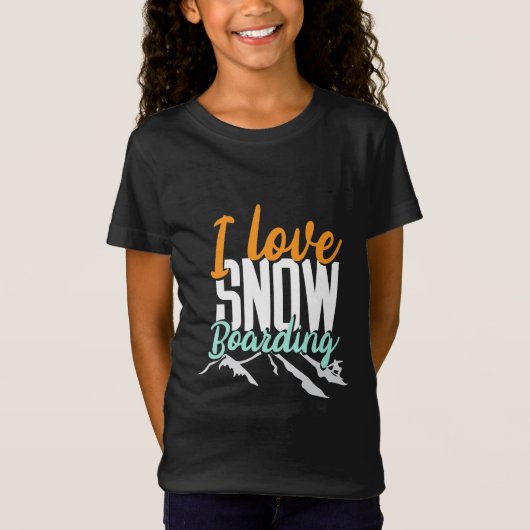 Ik hou van sneeuwboarding t-shirt (Voorkant)