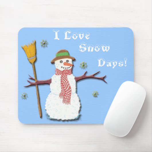 Ik hou van sneeuwdagen! Mousepad Muismat (Met muis)