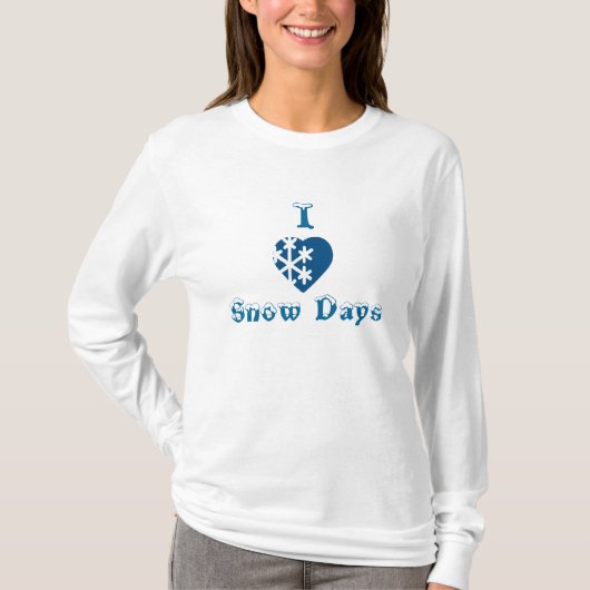 Ik hou van sneeuwdagen t-shirt (Voorkant)