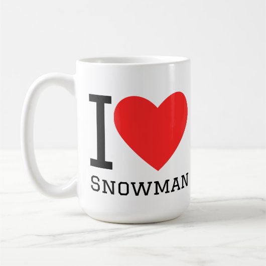 Ik hou van sneeuwman koffiemok (Links)