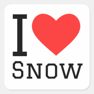 Ik hou van sneeuwvierkante sticker
