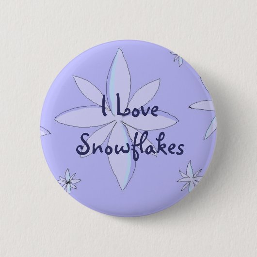 Ik hou van sneeuwvlokken ronde button 5,7 cm (Voorkant)