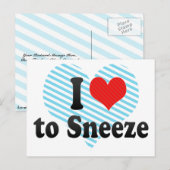 Ik hou van Sneeze Briefkaart (Voorkant / Achterkant)