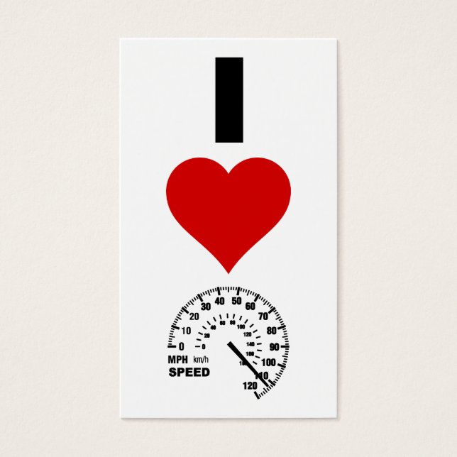 Ik hou van snelheid (verticaal) visitekaartjes (Voorkant)