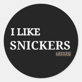 Ik hou van snickers ronde sticker