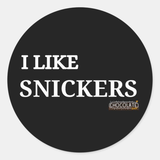 Ik hou van snickers ronde sticker (Voorkant)