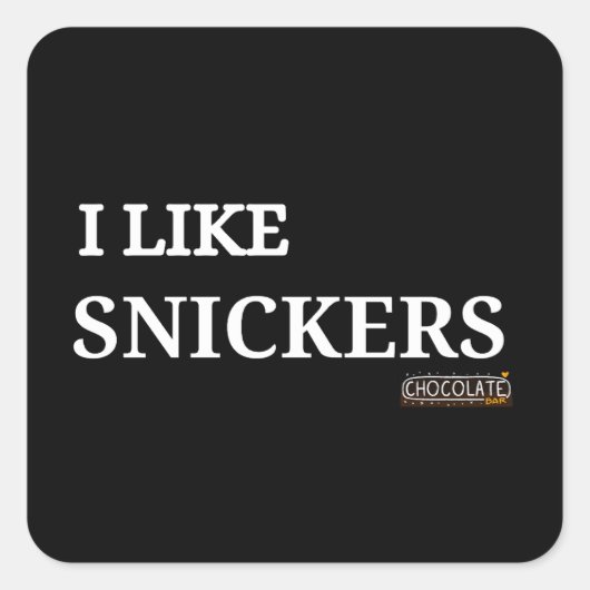 Ik hou van snickers vierkante sticker (Voorkant)