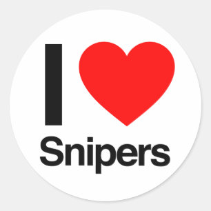 ik hou van snipers ronde sticker