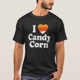 Ik hou van snoep Corn Halloween Retro 80's 70's Co T-shirt