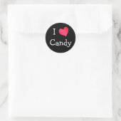 Ik hou van Snoep Ronde Sticker (Tas)