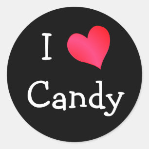 Ik hou van Snoep Ronde Sticker