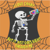 Ik hou van snoep skeleton sticker (Voorkant)