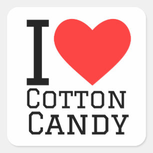 Ik hou van snoep vierkante sticker