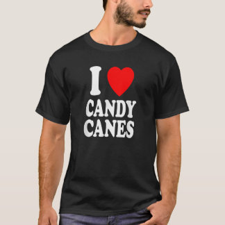 Ik hou van snoeprepen Winter Pepermunt Kerstmis T-shirt