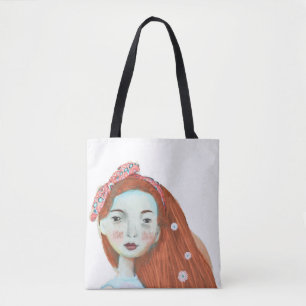 Ik hou van snoetjes canvas tas schattige rode hoof
