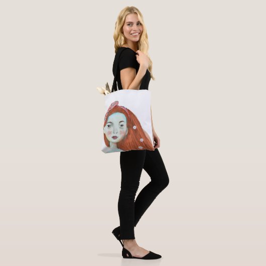 Ik hou van snoetjes canvas tas schattige rode hoof (Op model)