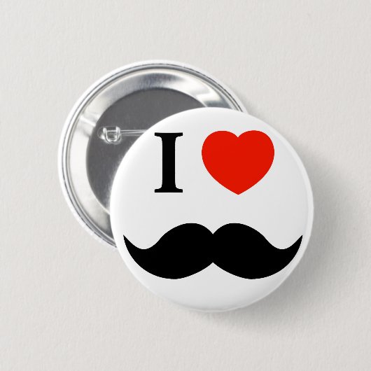ik hou van snor ronde button 5,7 cm (Voorkant /achterkant)