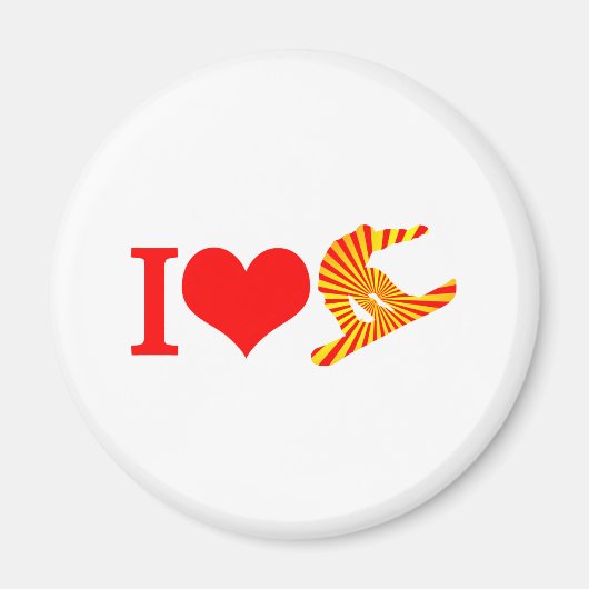 Ik hou van snowboard magneet (Voorkant)