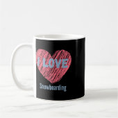 Ik hou van snowboarden hart Afbeelding Koffiemok (Links)