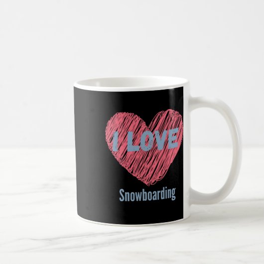 Ik hou van snowboarden hart Afbeelding Koffiemok (Rechts)
