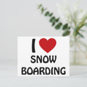 Ik hou van snowboarding briefkaart (Staand voorkant)