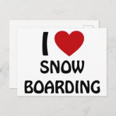 Ik hou van snowboarding briefkaart (Voorkant / Achterkant)