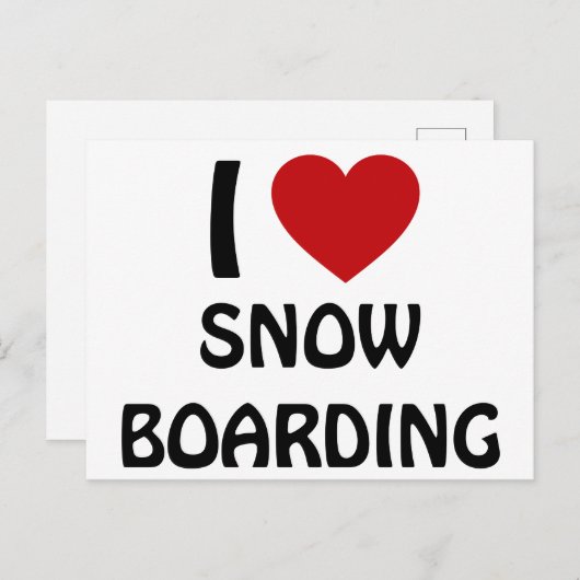 Ik hou van snowboarding briefkaart (Voorkant / Achterkant)