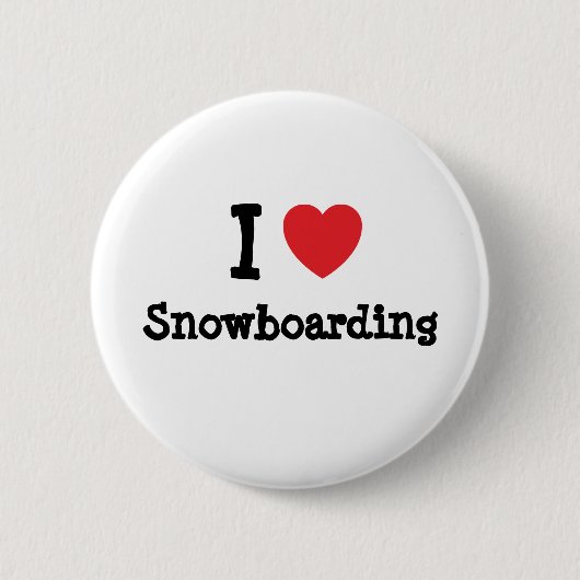 Ik hou van Snowboarding hart op maat Ronde Button 5,7 Cm (Voorkant)