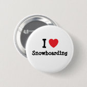 Ik hou van Snowboarding hart op maat Ronde Button 5,7 Cm (Voorkant /achterkant)