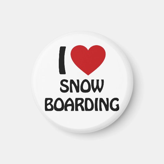 Ik hou van snowboarding magneet (Voorkant)