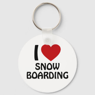 Ik hou van snowboarding sleutelhanger