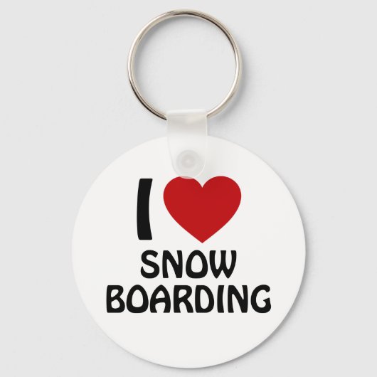 Ik hou van snowboarding sleutelhanger (Voorkant)