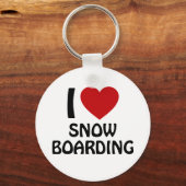 Ik hou van snowboarding sleutelhanger (Voorkant)