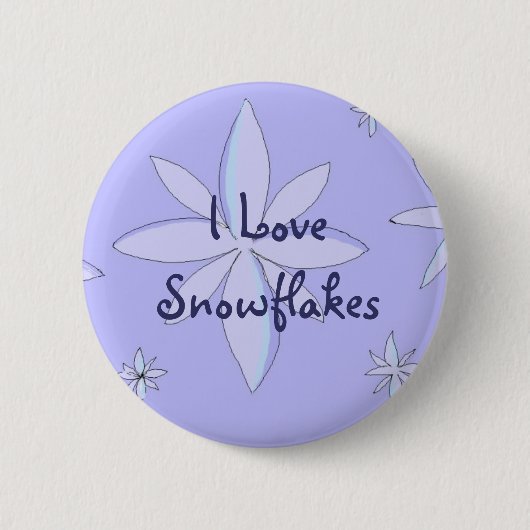 Ik hou van Snowflakes Ronde Button 5,7 Cm (Voorkant)