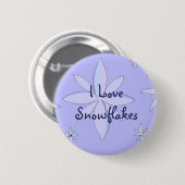 Ik hou van Snowflakes Ronde Button 5,7 Cm (Voorkant /achterkant)