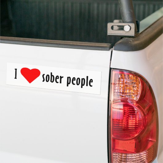 Ik hou van Sober Mensen Bumpersticker (Op Truck)