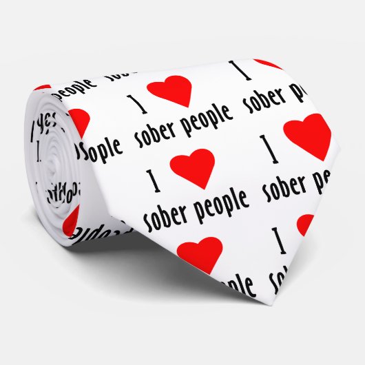 Ik hou van Sober Mensen Stropdas (Opgerold)