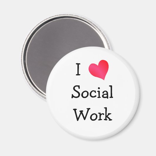Ik hou van sociaal werk magneet (Voorkant / Achterkant)