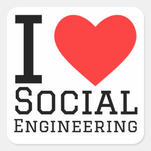 Ik hou van social engineering vierkante sticker