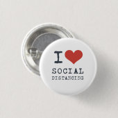Ik hou van sociale afstand introvert ronde button 3,2 cm (Voorkant /achterkant)