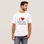 Ik hou van sociale afstand t-shirt (Voorkant volledig)