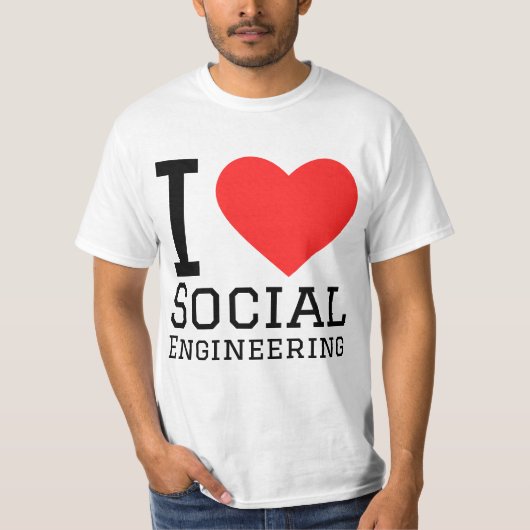 Ik hou van sociale engineering t-shirt (Voorkant)