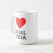 Ik hou van sociale media koffiemok (Voorkant links)