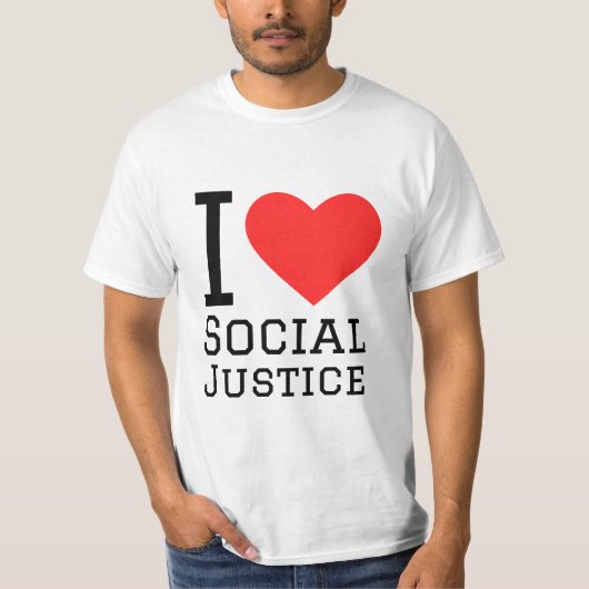 Ik hou van sociale rechtvaardigheid t-shirt (Voorkant)