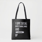 Ik hou van sociale vervormende maskering tote bag (Voorkant)