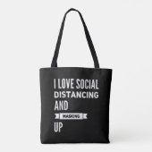 Ik hou van sociale vervormende maskering tote bag (Achterkant)