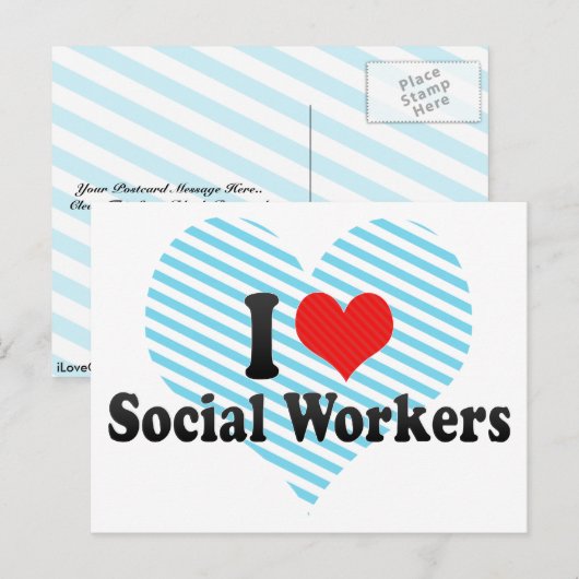 Ik hou van sociale werkers briefkaart (Voorkant / Achterkant)