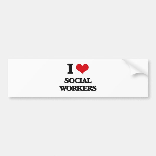 Ik hou van sociale werkers bumpersticker (Voorkant)