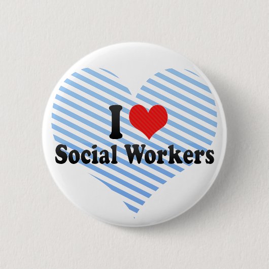 Ik hou van sociale werkers ronde button 5,7 cm (Voorkant)