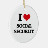Ik hou van sociale zekerheid keramisch ornament (Rechts)